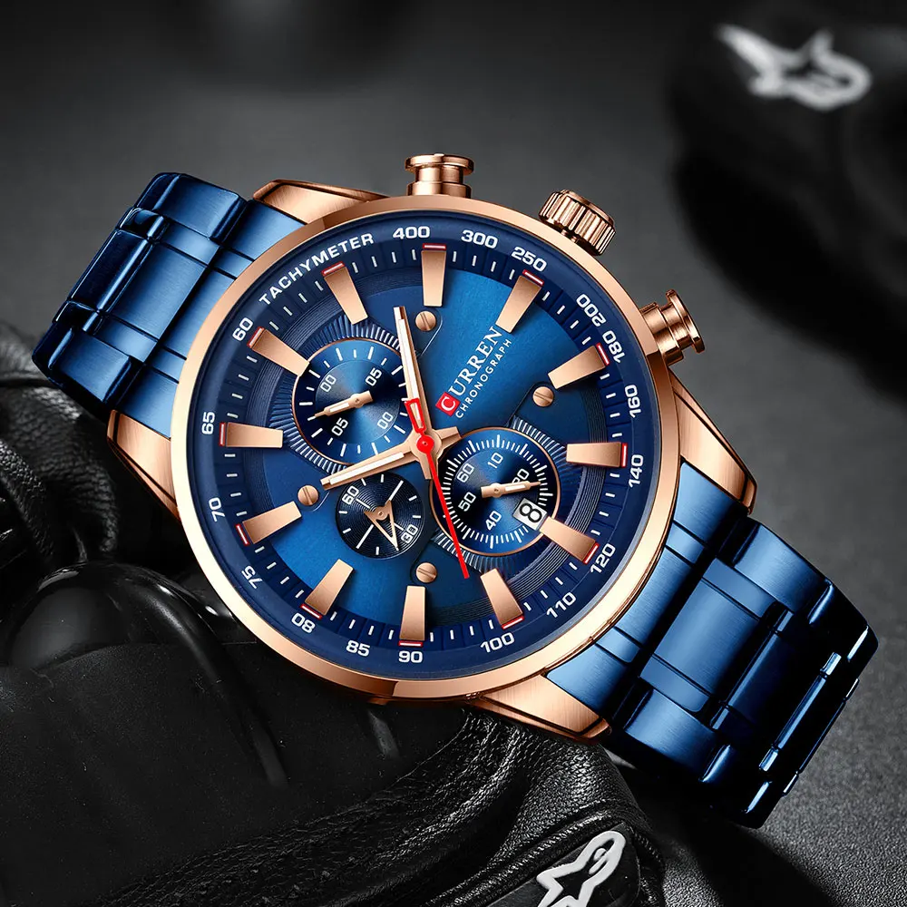 CURREN New Mens Watches Quartz Business Waterproof Watch Man Watches Top Brand Luxury WristWatch Men Chronograph Reloj Hombre