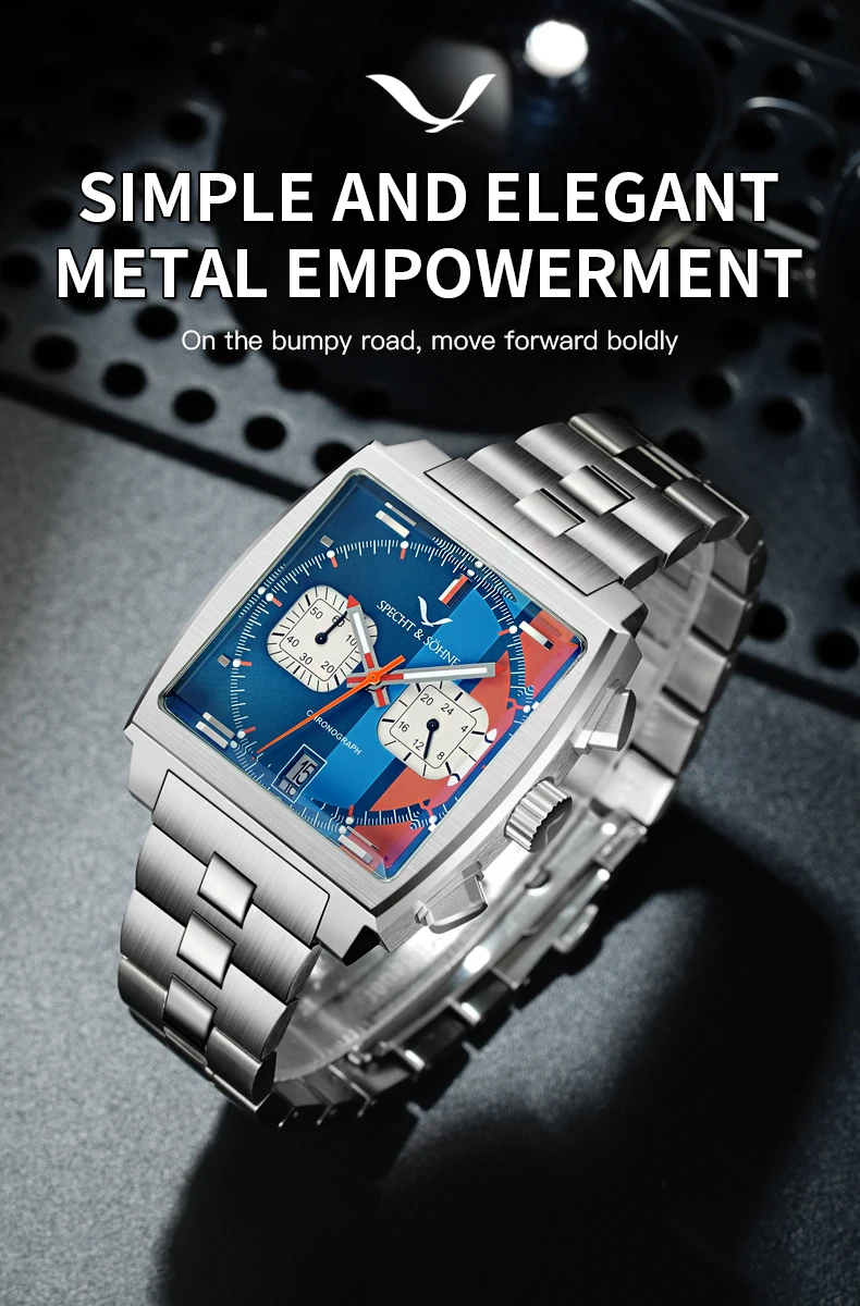 2025 Specht & Sohne New Arrivals Mens Watches Top Brand Luxury Stainless Steel Japan VK64 Chronograph Male Quartz Wristwatches