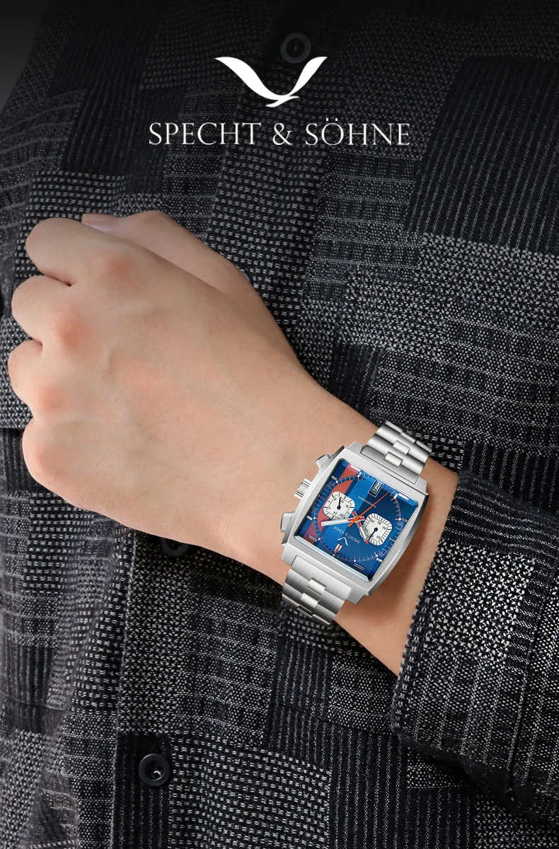 2025 Specht & Sohne New Arrivals Mens Watches Top Brand Luxury Stainless Steel Japan VK64 Chronograph Male Quartz Wristwatches