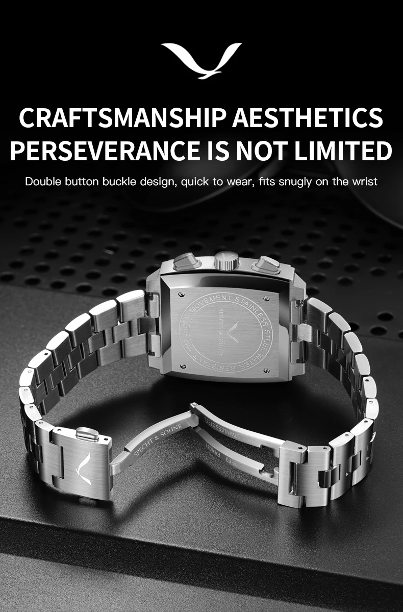 2025 Specht & Sohne New Arrivals Mens Watches Top Brand Luxury Stainless Steel Japan VK64 Chronograph Male Quartz Wristwatches