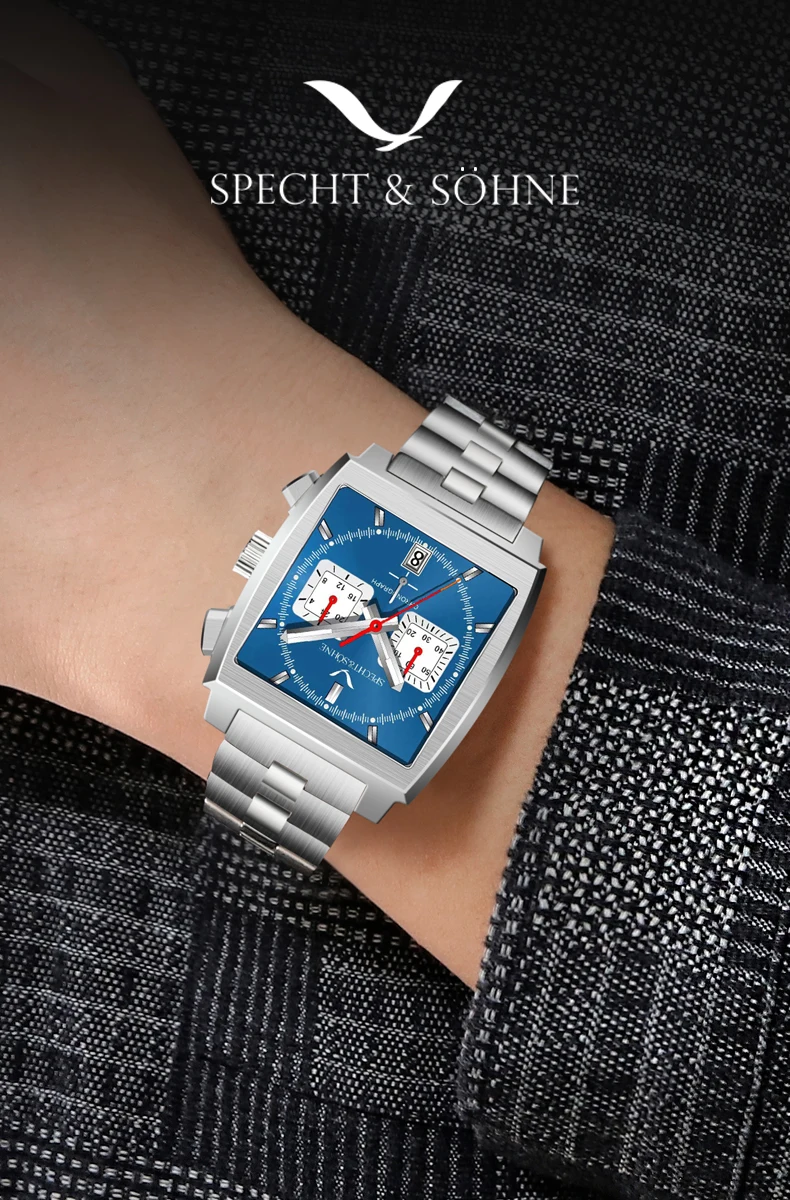 2025 Specht & Sohne New Arrivals Mens Watches Top Brand Luxury Stainless Steel Japan VK64 Chronograph Male Quartz Wristwatches