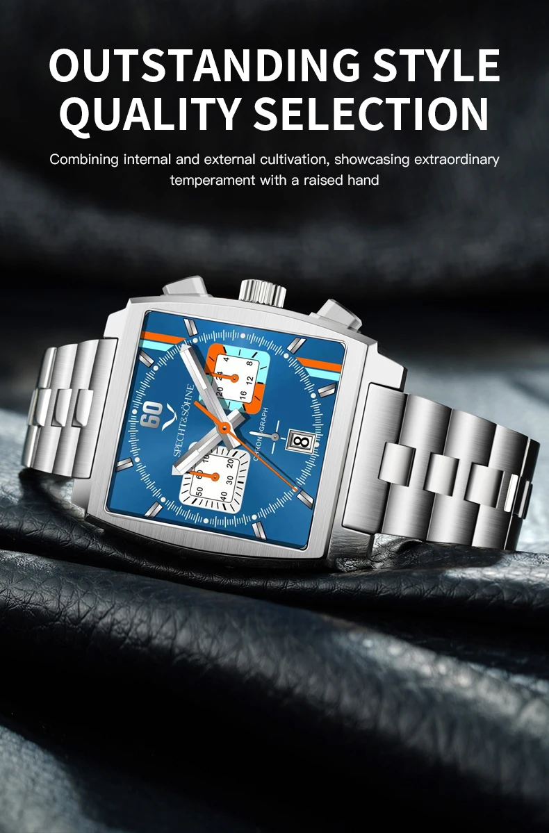 2025 Specht & Sohne New Arrivals Mens Watches Top Brand Luxury Stainless Steel Japan VK64 Chronograph Male Quartz Wristwatches