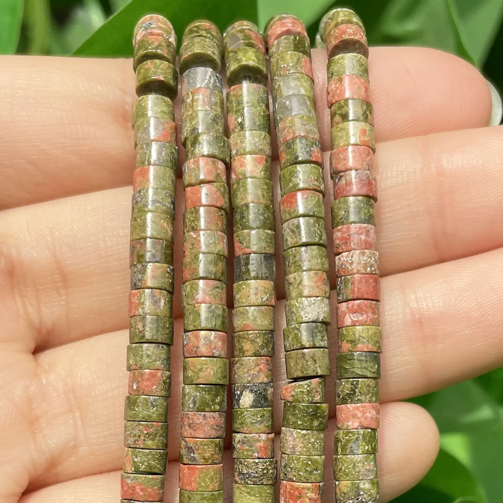 Natural Turquoises Quartz Lapis Lazuli Rondelle Spacer Beads 4*2mm Flat Round Disc Stone Beads for Jewelry DIY Making Bracelet