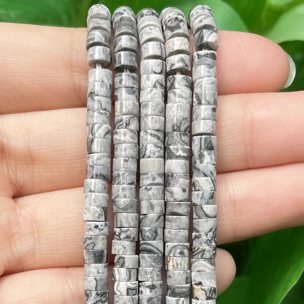 Natural Turquoises Quartz Lapis Lazuli Rondelle Spacer Beads 4*2mm Flat Round Disc Stone Beads for Jewelry DIY Making Bracelet
