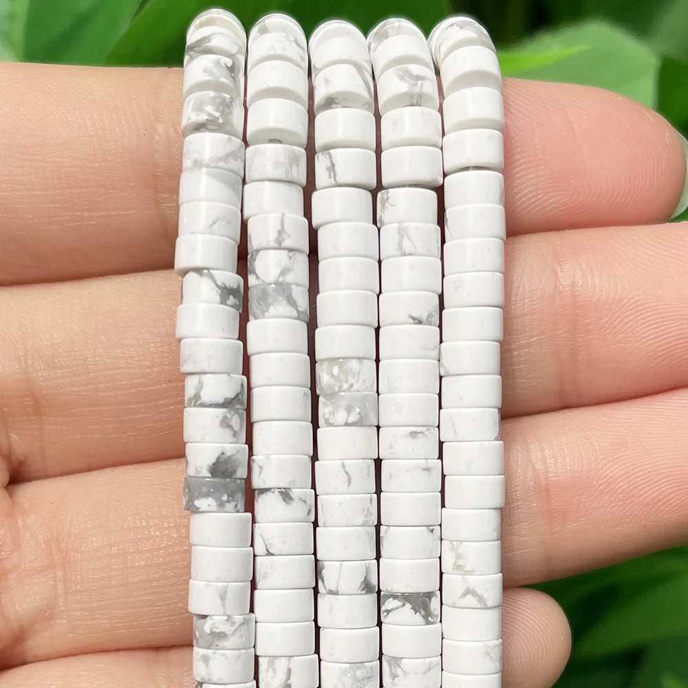 Natural Turquoises Quartz Lapis Lazuli Rondelle Spacer Beads 4*2mm Flat Round Disc Stone Beads for Jewelry DIY Making Bracelet