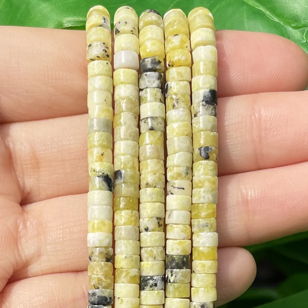 Natural Turquoises Quartz Lapis Lazuli Rondelle Spacer Beads 4*2mm Flat Round Disc Stone Beads for Jewelry DIY Making Bracelet