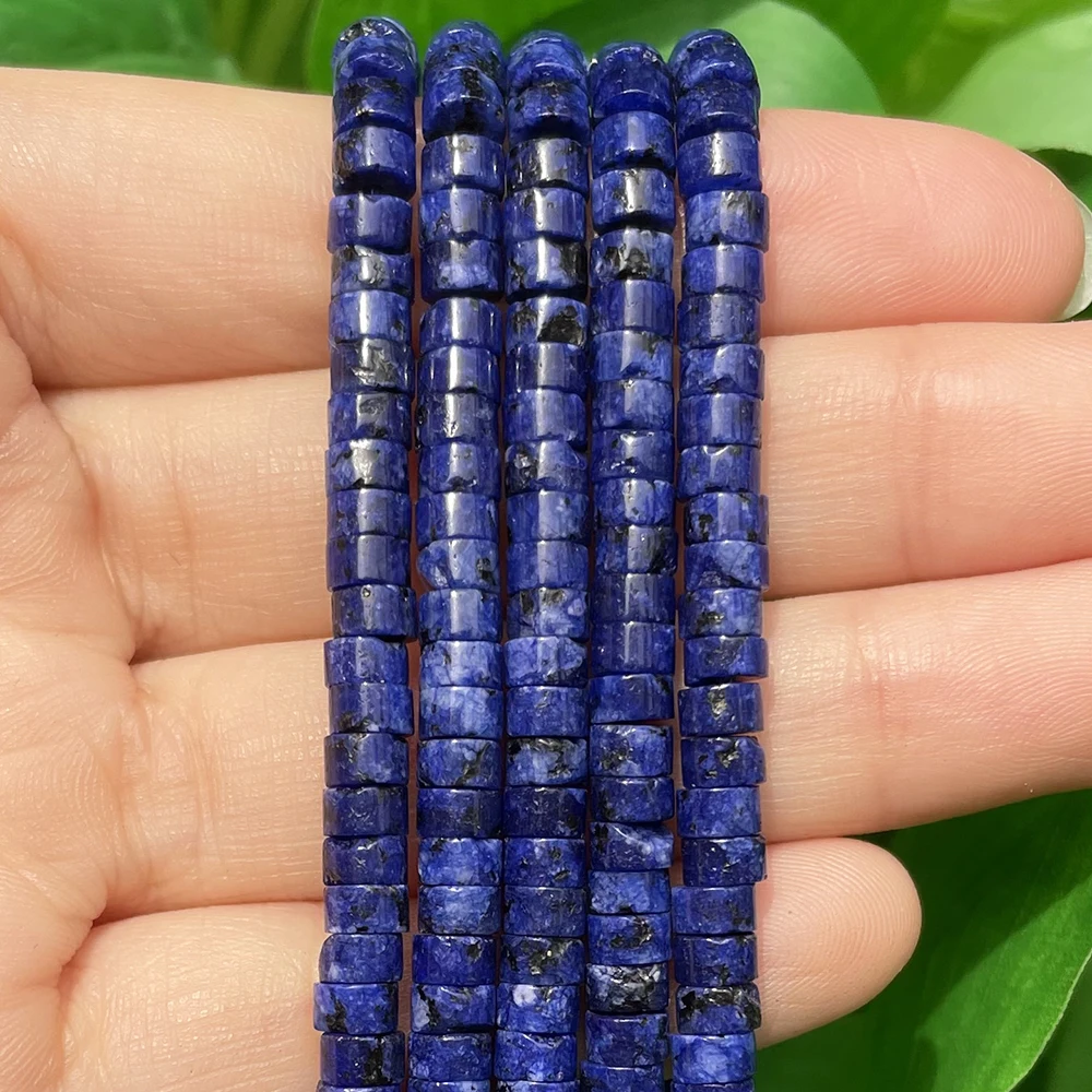 Natural Turquoises Quartz Lapis Lazuli Rondelle Spacer Beads 4*2mm Flat Round Disc Stone Beads for Jewelry DIY Making Bracelet