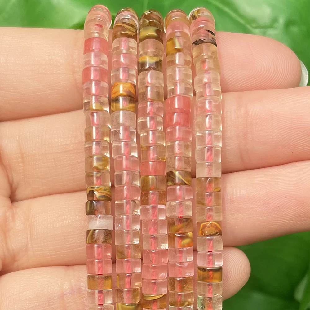 Natural Turquoises Quartz Lapis Lazuli Rondelle Spacer Beads 4*2mm Flat Round Disc Stone Beads for Jewelry DIY Making Bracelet