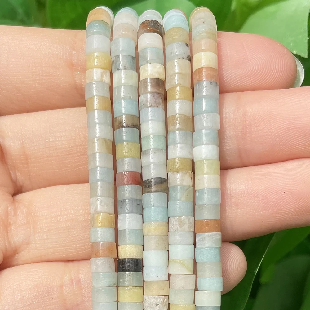 Natural Turquoises Quartz Lapis Lazuli Rondelle Spacer Beads 4*2mm Flat Round Disc Stone Beads for Jewelry DIY Making Bracelet