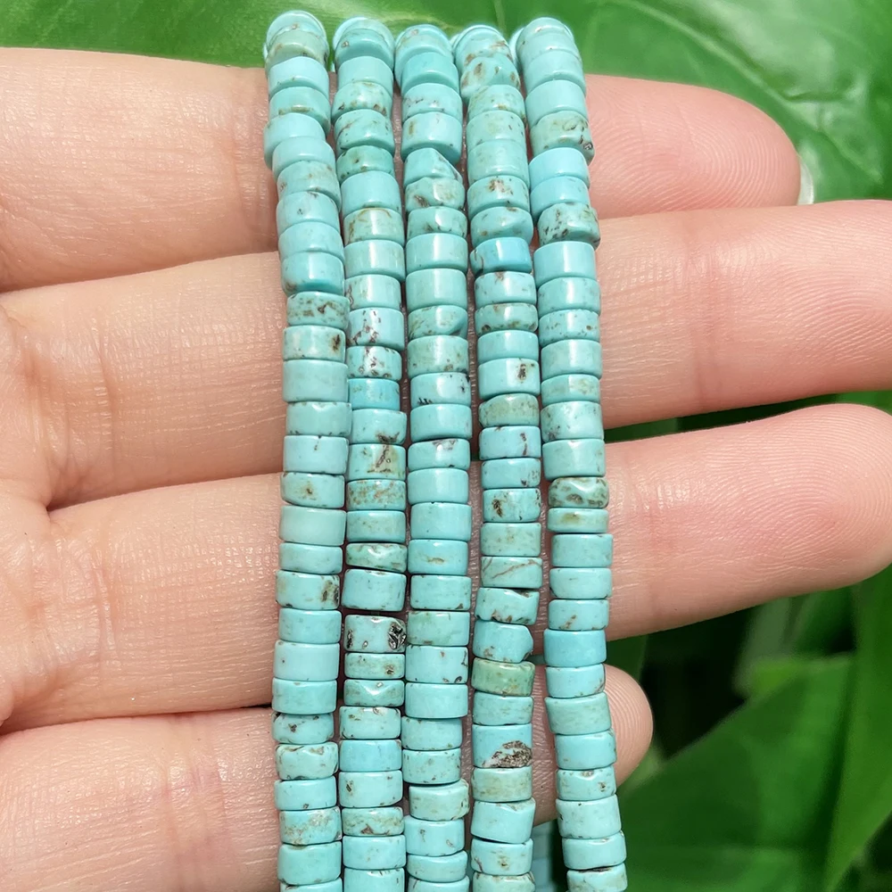 Natural Turquoises Quartz Lapis Lazuli Rondelle Spacer Beads 4*2mm Flat Round Disc Stone Beads for Jewelry DIY Making Bracelet