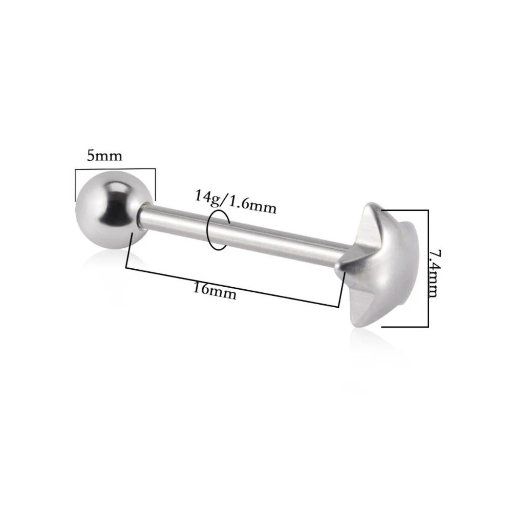 1PC Punk Tongue Nail Middle Finger Surgical Steel Anodizing Prevent Allergic Tongue Barbells Sexy Unisex Body Piercing Jewelry