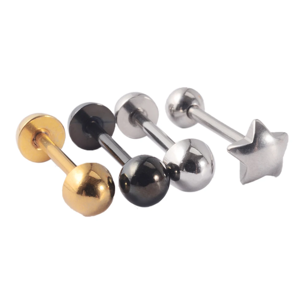 1PC Punk Tongue Nail Middle Finger Surgical Steel Anodizing Prevent Allergic Tongue Barbells Sexy Unisex Body Piercing Jewelry