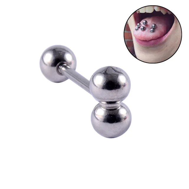 1PC Punk Tongue Nail Middle Finger Surgical Steel Anodizing Prevent Allergic Tongue Barbells Sexy Unisex Body Piercing Jewelry