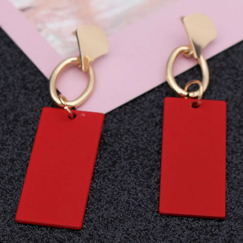Red Flower Dangle Earrings for Women Metal Butterfly Hanging Earrings Exaggerated Ear Jewelry Trend New Pendientes Mujer