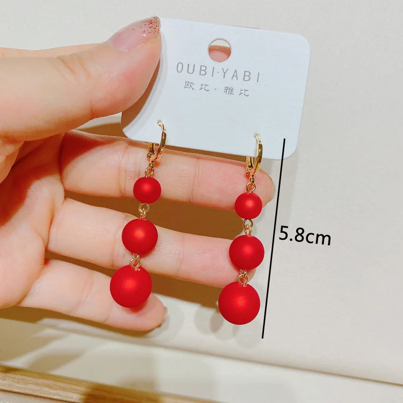 Red Flower Dangle Earrings for Women Metal Butterfly Hanging Earrings Exaggerated Ear Jewelry Trend New Pendientes Mujer