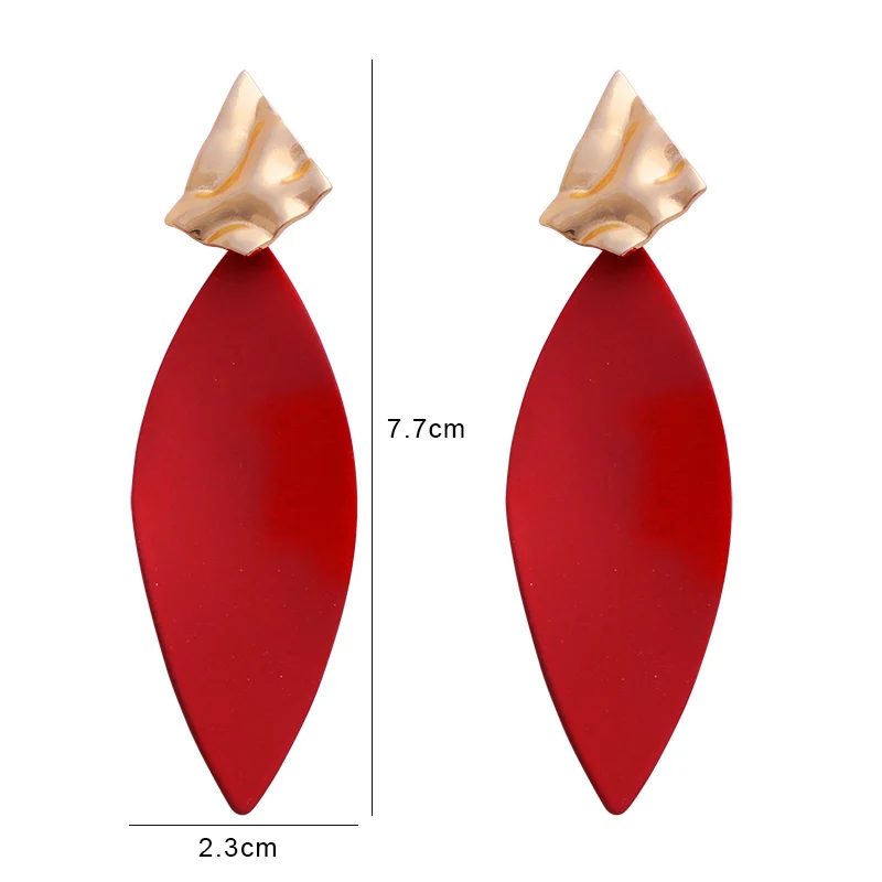 Red Flower Dangle Earrings for Women Metal Butterfly Hanging Earrings Exaggerated Ear Jewelry Trend New Pendientes Mujer