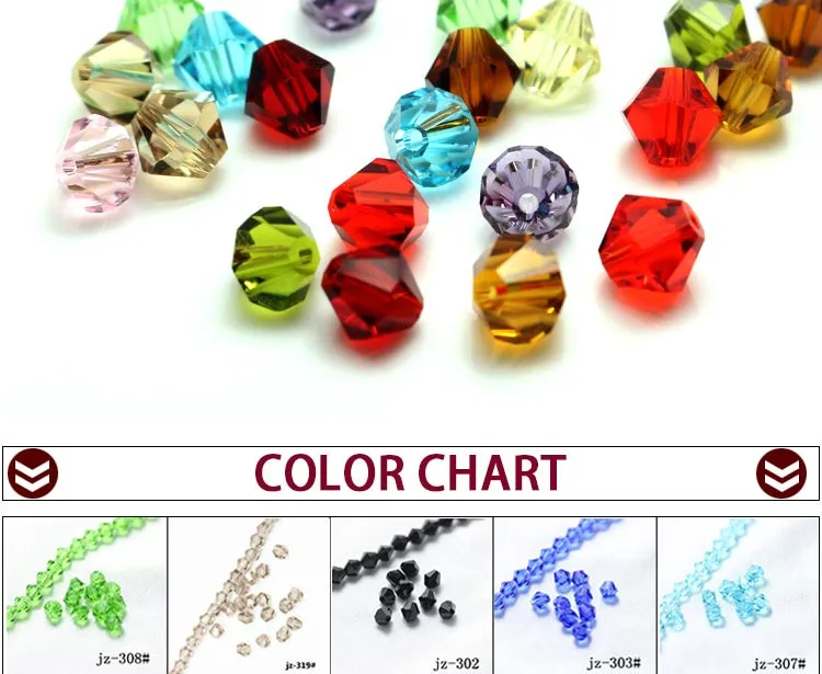 Czech Bicone Black 2/3/4/5/6/8/10mm Faceted Glass Crystal Bead for Crafts Jewelry Making Charms Accessories Needlework Wholesale