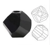 Czech Bicone Black 2/3/4/5/6/8/10mm Faceted Glass Crystal Bead for Crafts Jewelry Making Charms Accessories Needlework Wholesale