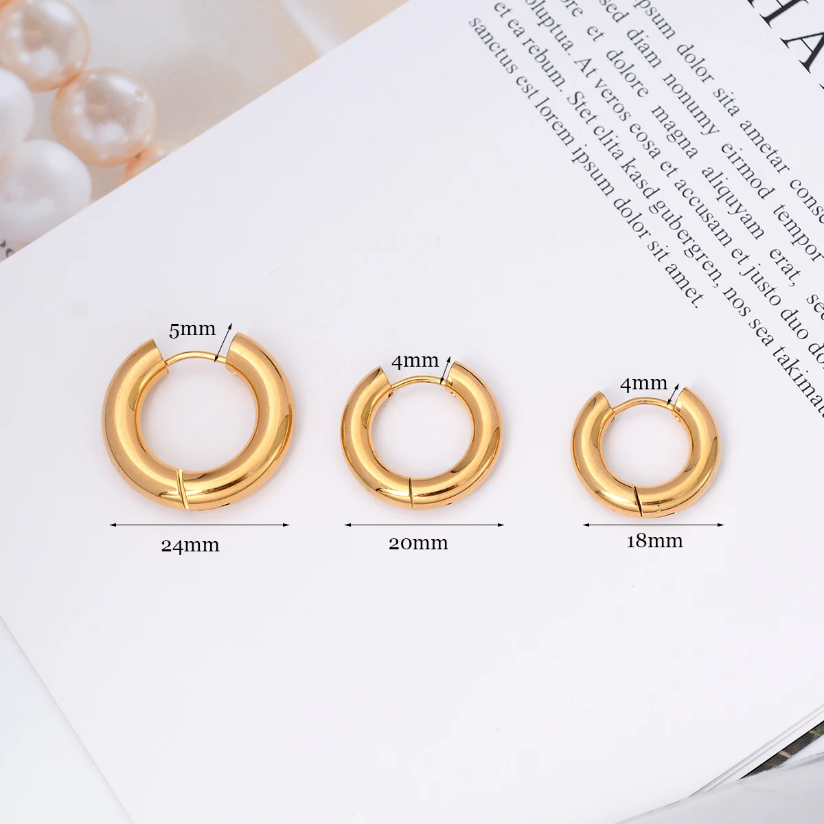 Chunky Thick Stainless Steel Huggie Hoop Simple Piercing Small Black Women Man Big Circle Hoops Earring Round Jewelry