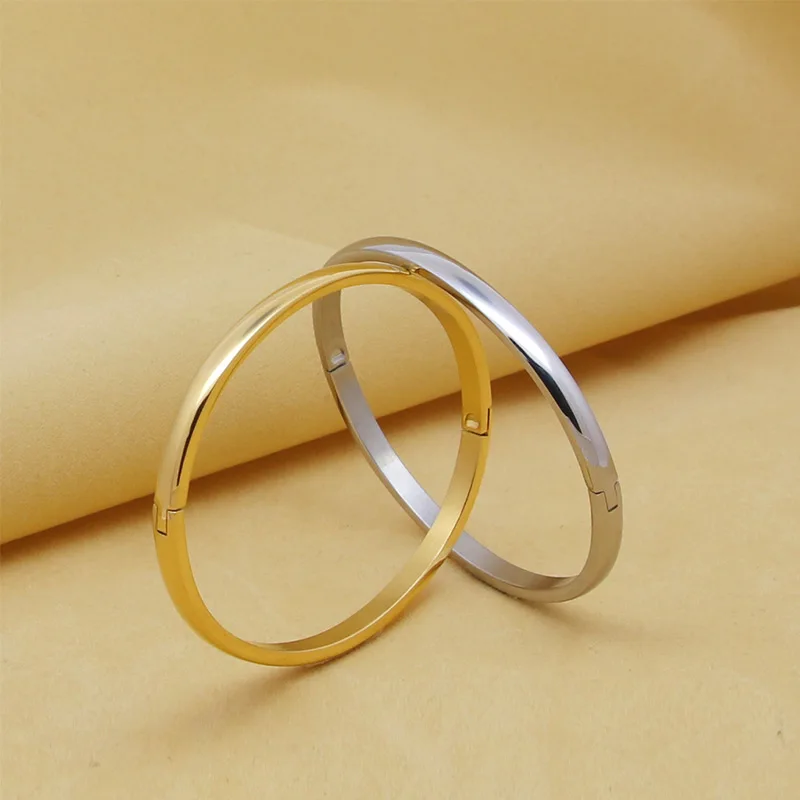 Best-Selling Jewelry Oval Shape Stainless Steel Bracelets Parent-Child Series Love Bangle for Women Party Gifts Wholesale