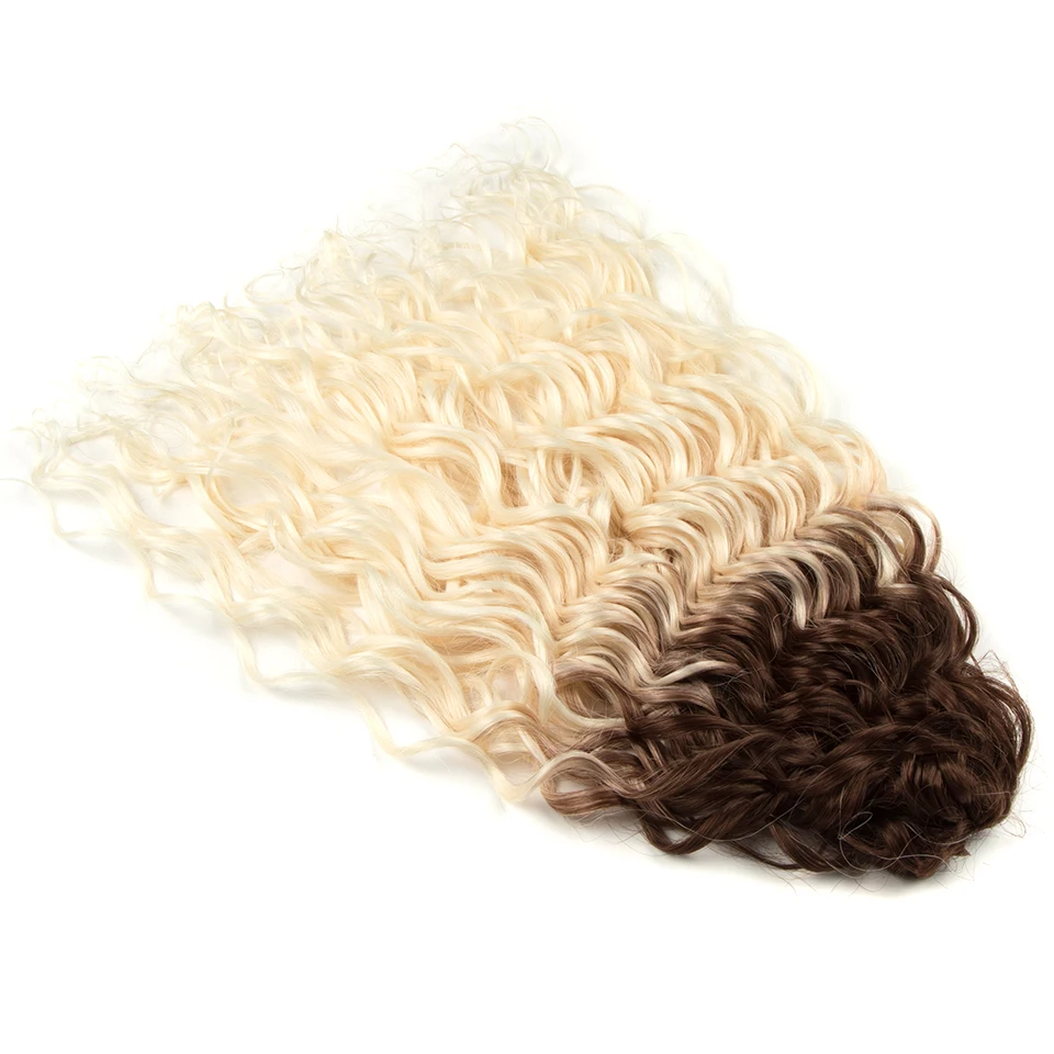 FASHION IDOL Deep Wave Twist Crochet Hair Synthetic Afro Curly Crochet Braids Ombre Orange Braiding Hair Extensions For Women
