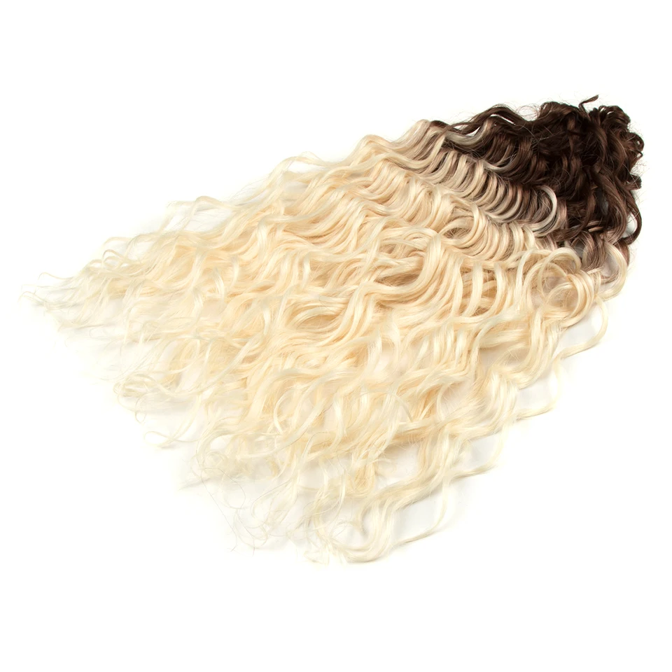 FASHION IDOL Deep Wave Twist Crochet Hair Synthetic Afro Curly Crochet Braids Ombre Orange Braiding Hair Extensions For Women