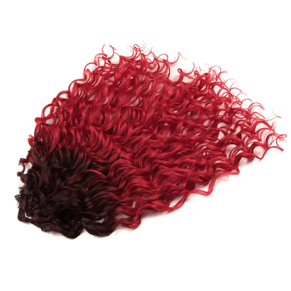 FASHION IDOL Deep Wave Twist Crochet Hair Synthetic Afro Curly Crochet Braids Ombre Orange Braiding Hair Extensions For Women
