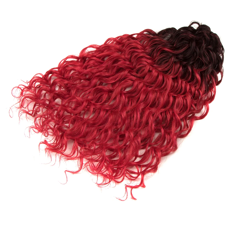 FASHION IDOL Deep Wave Twist Crochet Hair Synthetic Afro Curly Crochet Braids Ombre Orange Braiding Hair Extensions For Women