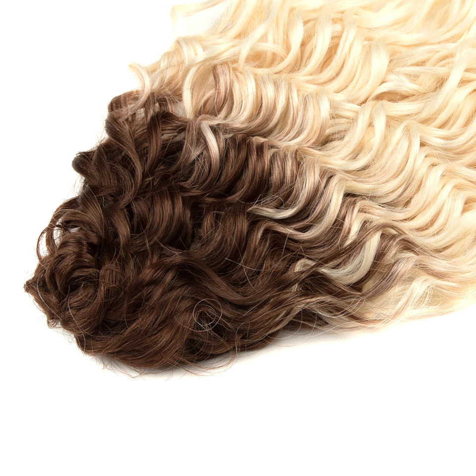 FASHION IDOL Deep Wave Twist Crochet Hair Synthetic Afro Curly Crochet Braids Ombre Orange Braiding Hair Extensions For Women