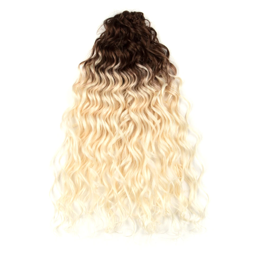FASHION IDOL Deep Wave Twist Crochet Hair Synthetic Afro Curly Crochet Braids Ombre Orange Braiding Hair Extensions For Women