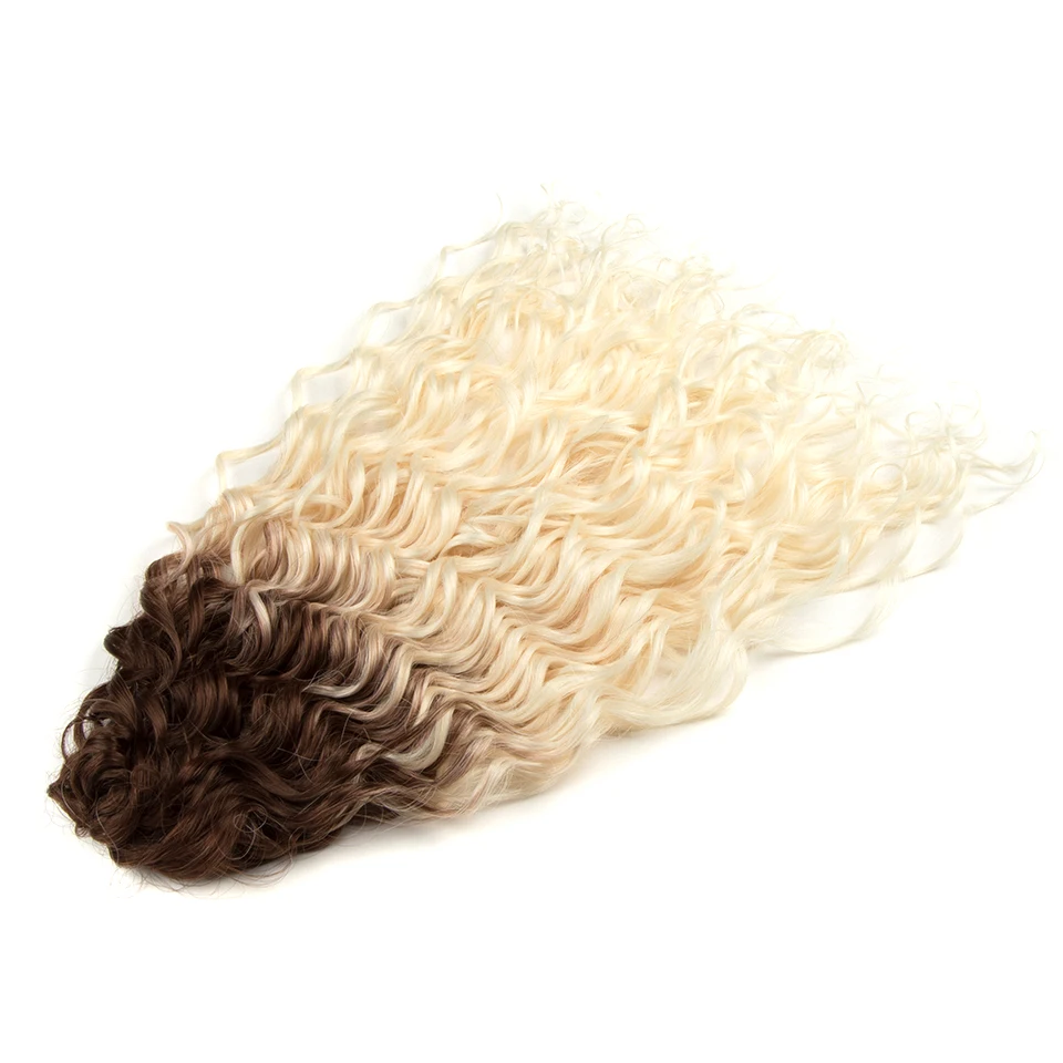 FASHION IDOL Deep Wave Twist Crochet Hair Synthetic Afro Curly Crochet Braids Ombre Orange Braiding Hair Extensions For Women