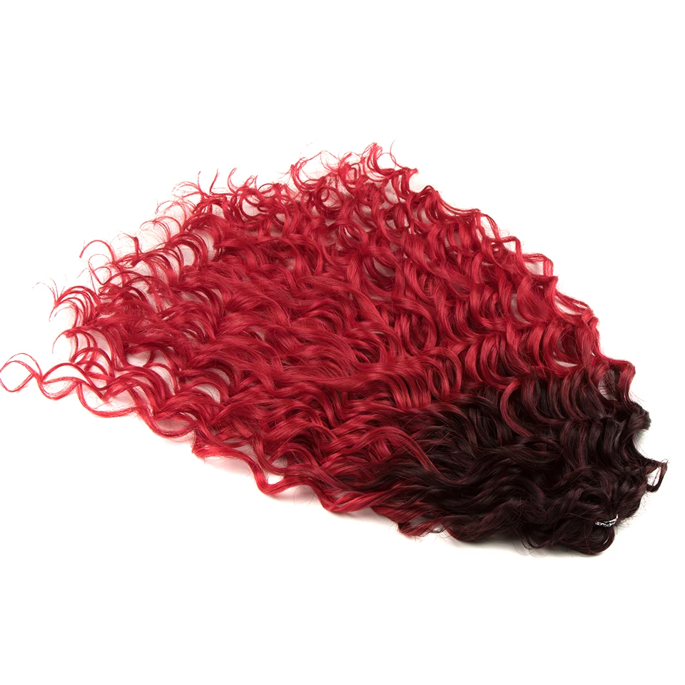 FASHION IDOL Deep Wave Twist Crochet Hair Synthetic Afro Curly Crochet Braids Ombre Orange Braiding Hair Extensions For Women