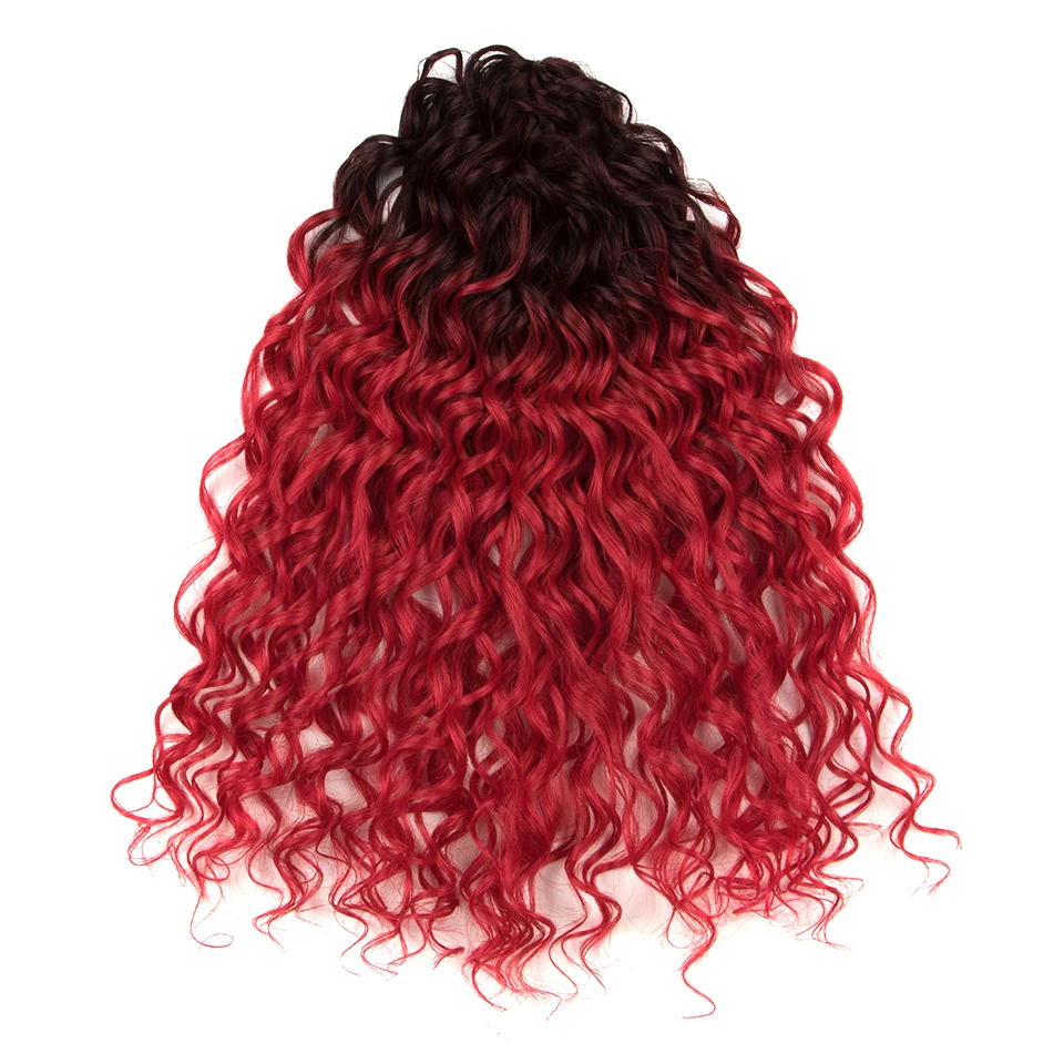 FASHION IDOL Deep Wave Twist Crochet Hair Synthetic Afro Curly Crochet Braids Ombre Orange Braiding Hair Extensions For Women