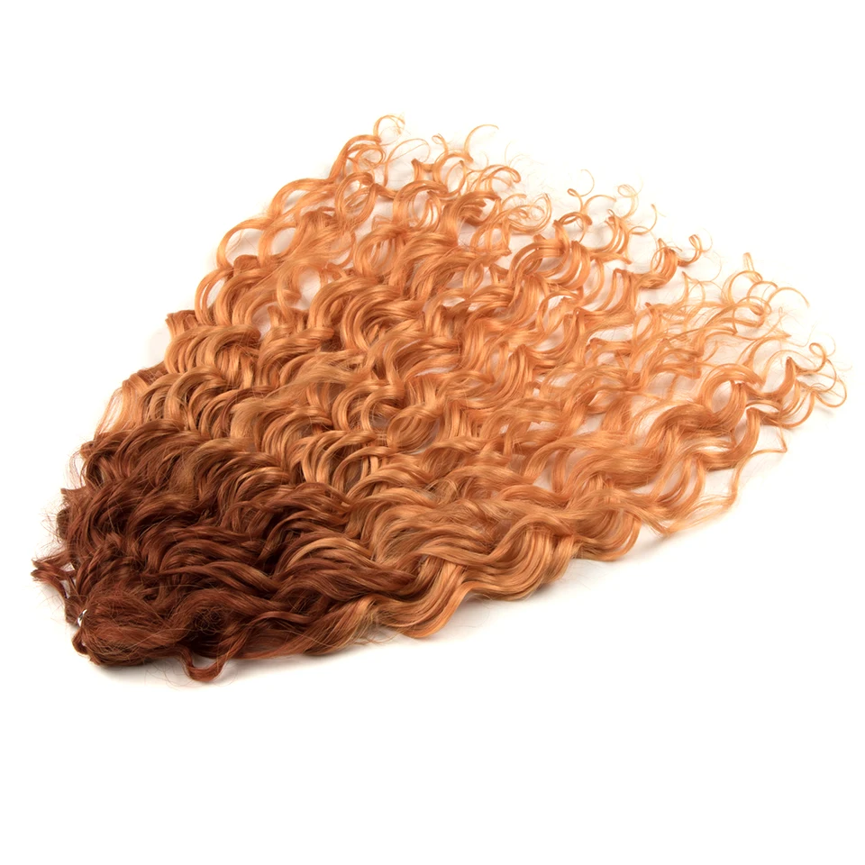 FASHION IDOL Deep Wave Twist Crochet Hair Synthetic Afro Curly Crochet Braids Ombre Orange Braiding Hair Extensions For Women
