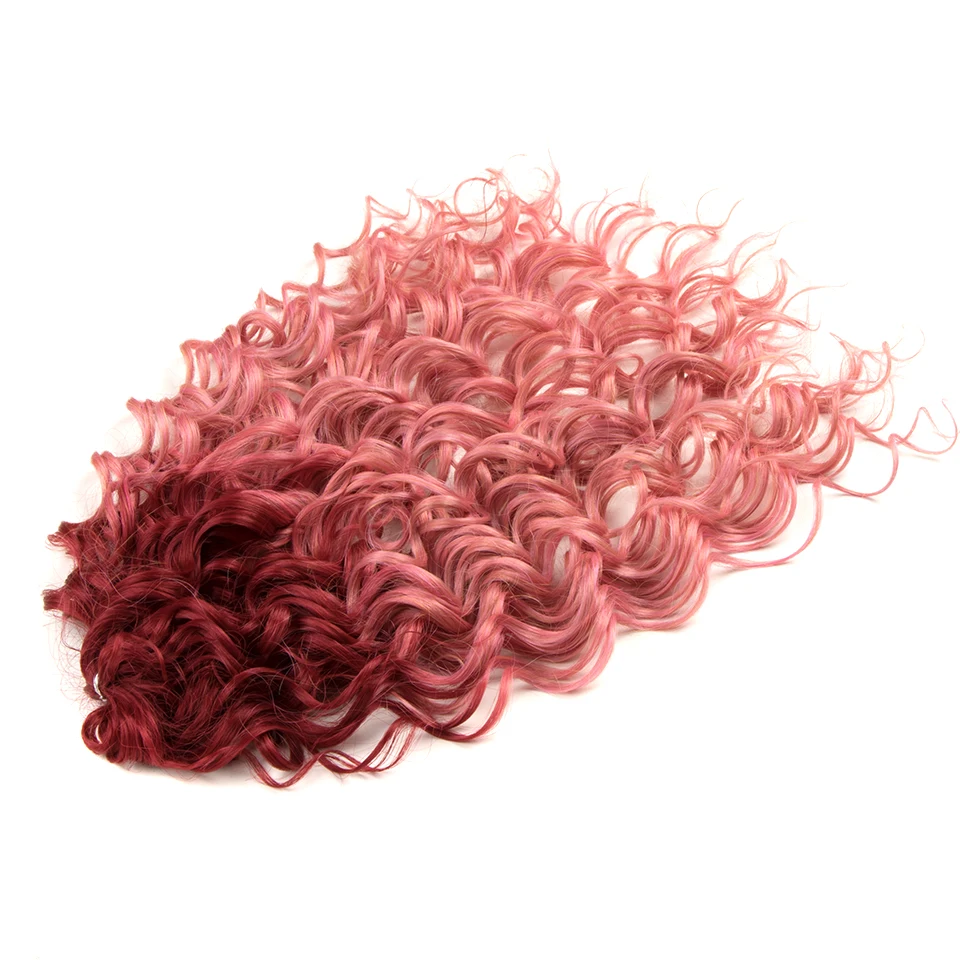 FASHION IDOL Deep Wave Twist Crochet Hair Synthetic Afro Curly Crochet Braids Ombre Orange Braiding Hair Extensions For Women