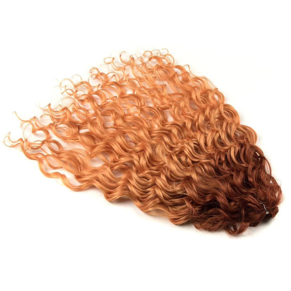 FASHION IDOL Deep Wave Twist Crochet Hair Synthetic Afro Curly Crochet Braids Ombre Orange Braiding Hair Extensions For Women