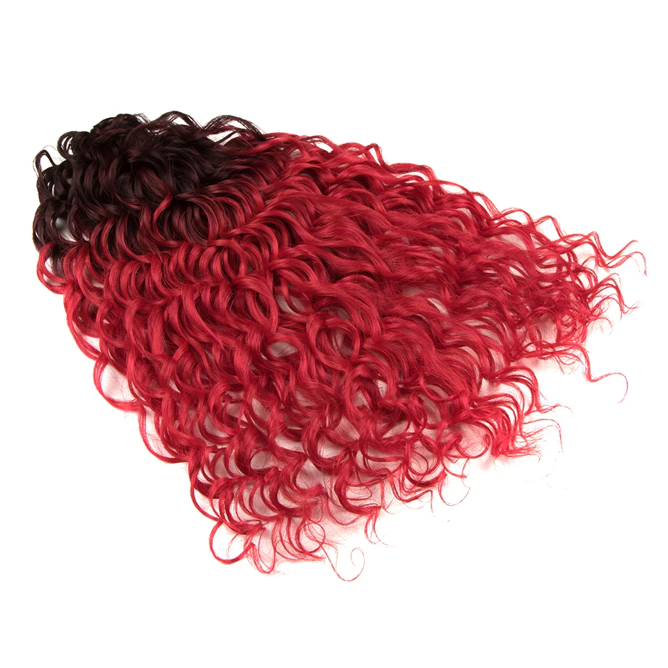 FASHION IDOL Deep Wave Twist Crochet Hair Synthetic Afro Curly Crochet Braids Ombre Orange Braiding Hair Extensions For Women