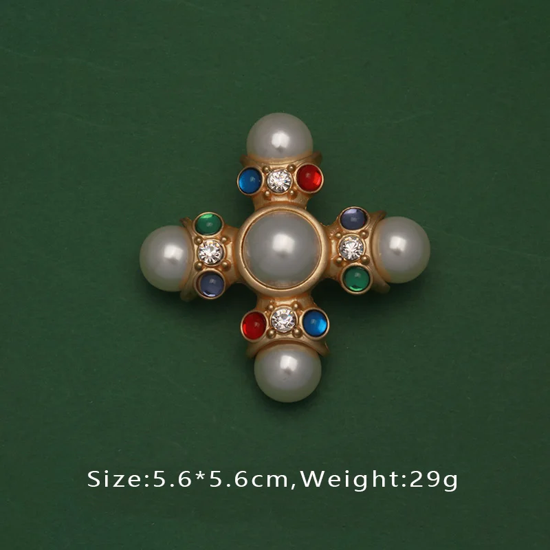 Baroque French Retro Pearl Exquisite Brooch Pin Summer Skirt Badge Bag Brooches For Woman Party Accessories