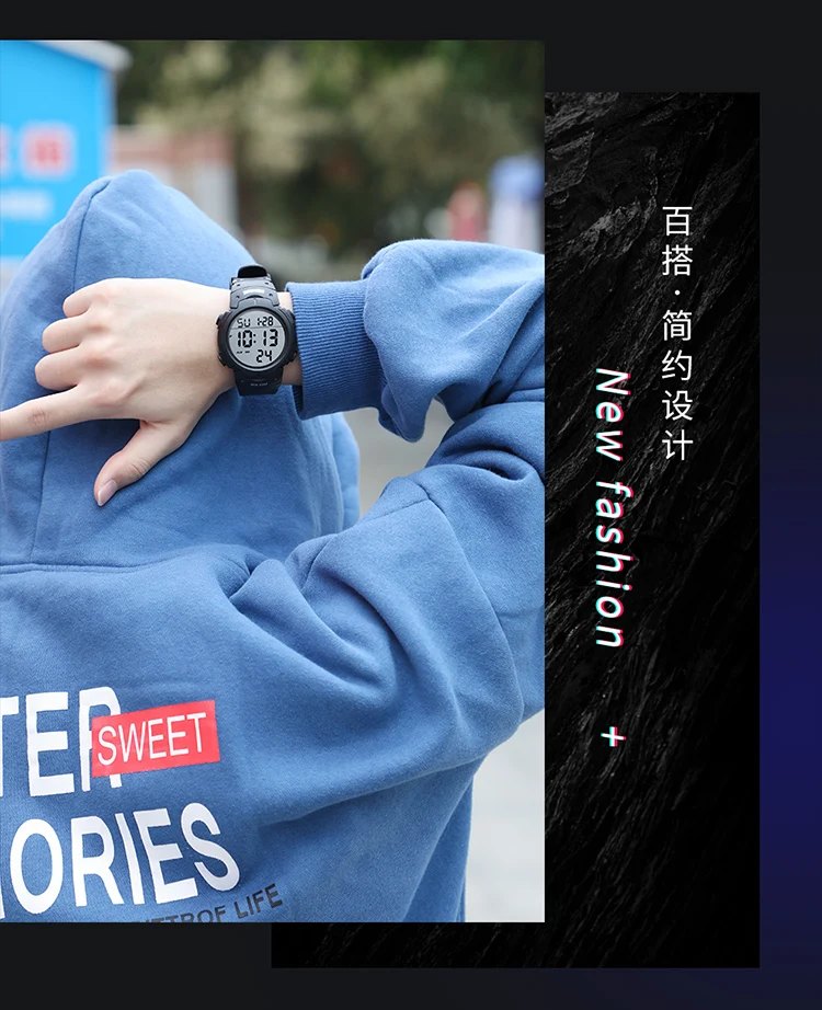 TOP Mens Watch Fashion Big Dial Sport Watches 50M Waterproof Alarm Clock Digital Men WristWatch Relogio Masculino