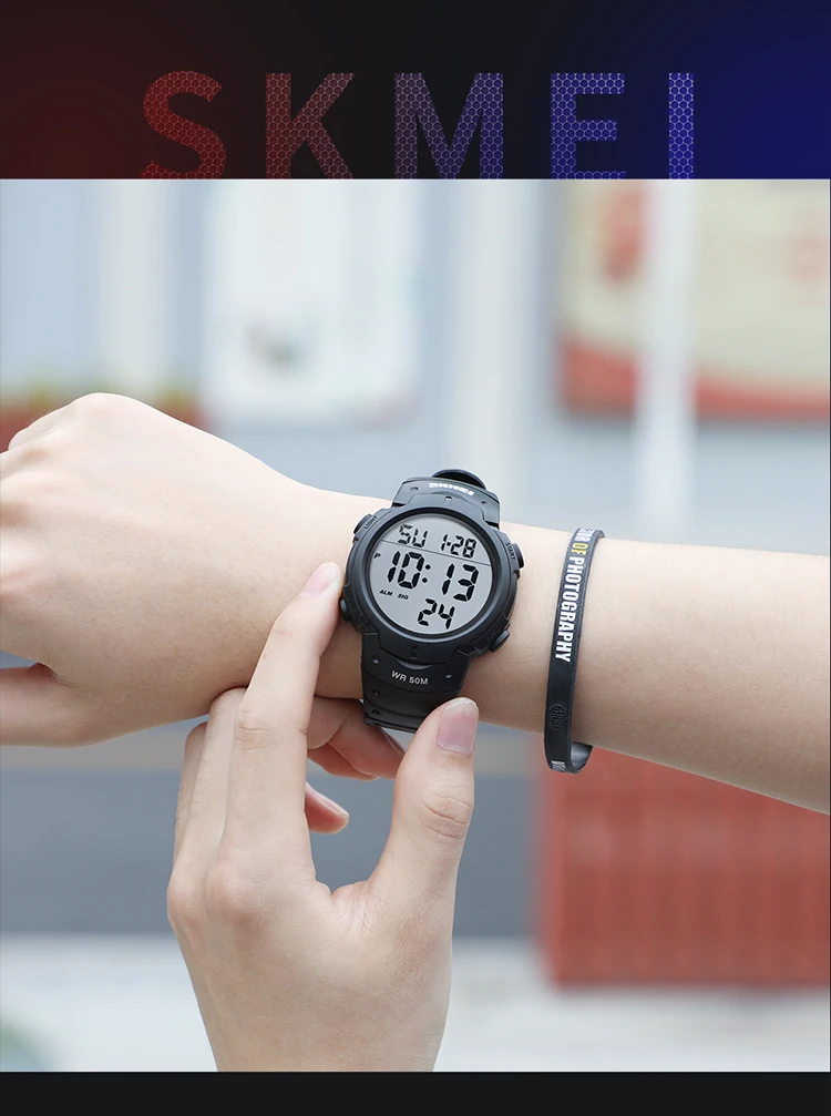 TOP Mens Watch Fashion Big Dial Sport Watches 50M Waterproof Alarm Clock Digital Men WristWatch Relogio Masculino