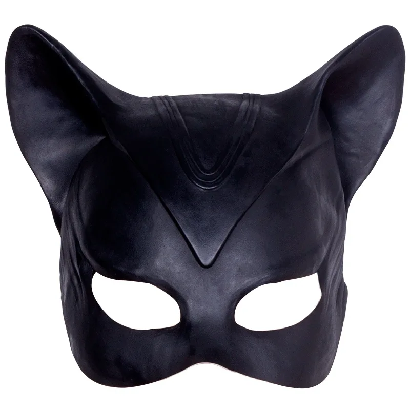 Sexy Cat Woman Selina Kyle Latex Mask Superhero Movie Cosplay Costume Halloween Party Masks