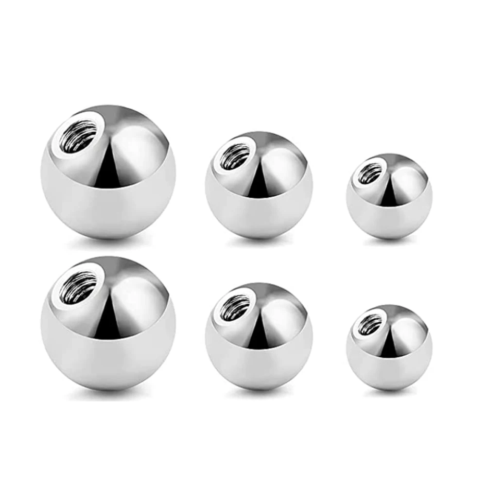 60PCS 14G 16G 4-6mm 316L Surgical Steel Replacement Balls Spikes Body Jewelry Piercing Barbell Parts Screw Bead for Women Men