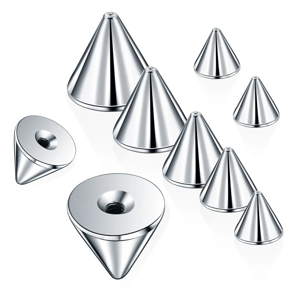 60PCS 14G 16G 4-6mm 316L Surgical Steel Replacement Balls Spikes Body Jewelry Piercing Barbell Parts Screw Bead for Women Men