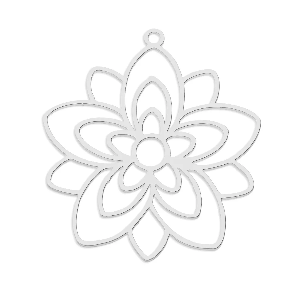 10pcs/lot 316 Stainless Steel Evil Eye Lotus DIY Earring Pendant Wholesale Jewelry Charms Angel Wing Yoga Tree of Life Custom