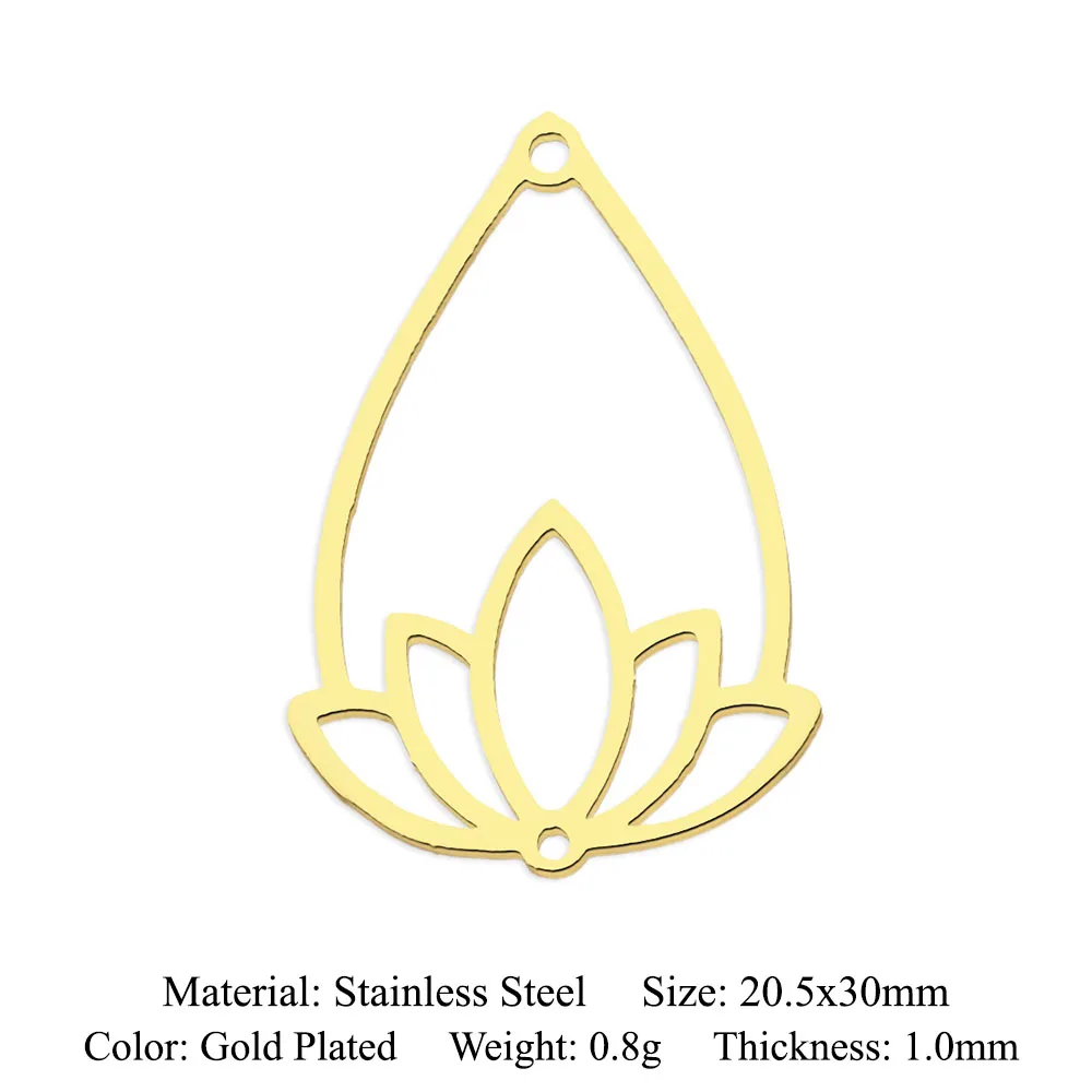 10pcs/lot 316 Stainless Steel Evil Eye Lotus DIY Earring Pendant Wholesale Jewelry Charms Angel Wing Yoga Tree of Life Custom