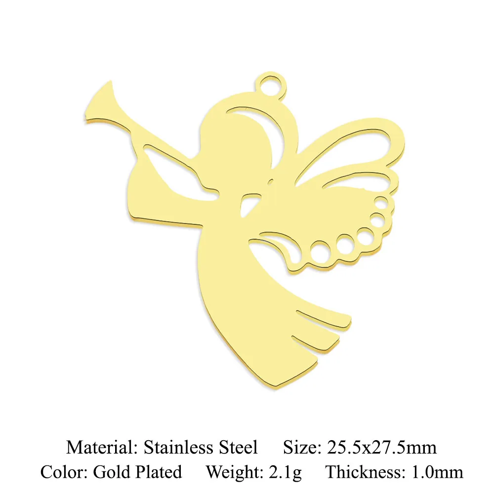 10pcs/lot 316 Stainless Steel Evil Eye Lotus DIY Earring Pendant Wholesale Jewelry Charms Angel Wing Yoga Tree of Life Custom