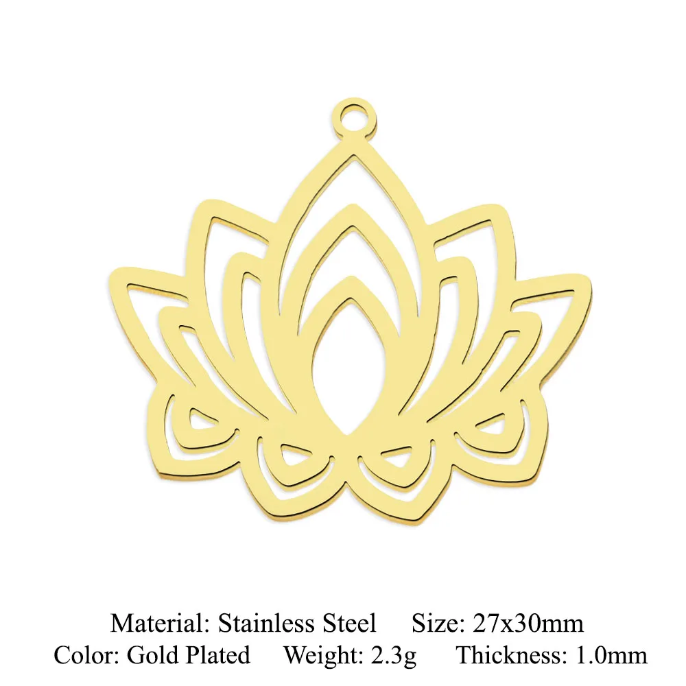 10pcs/lot 316 Stainless Steel Evil Eye Lotus DIY Earring Pendant Wholesale Jewelry Charms Angel Wing Yoga Tree of Life Custom