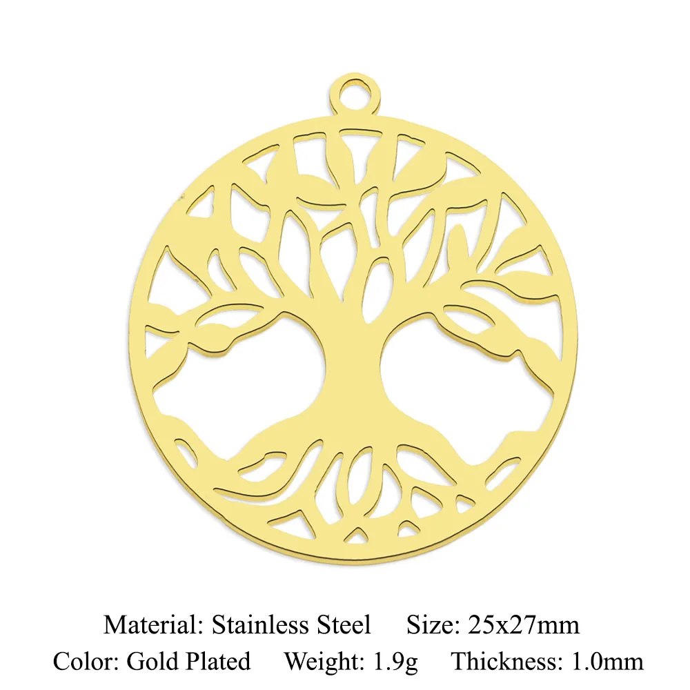 10pcs/lot 316 Stainless Steel Evil Eye Lotus DIY Earring Pendant Wholesale Jewelry Charms Angel Wing Yoga Tree of Life Custom