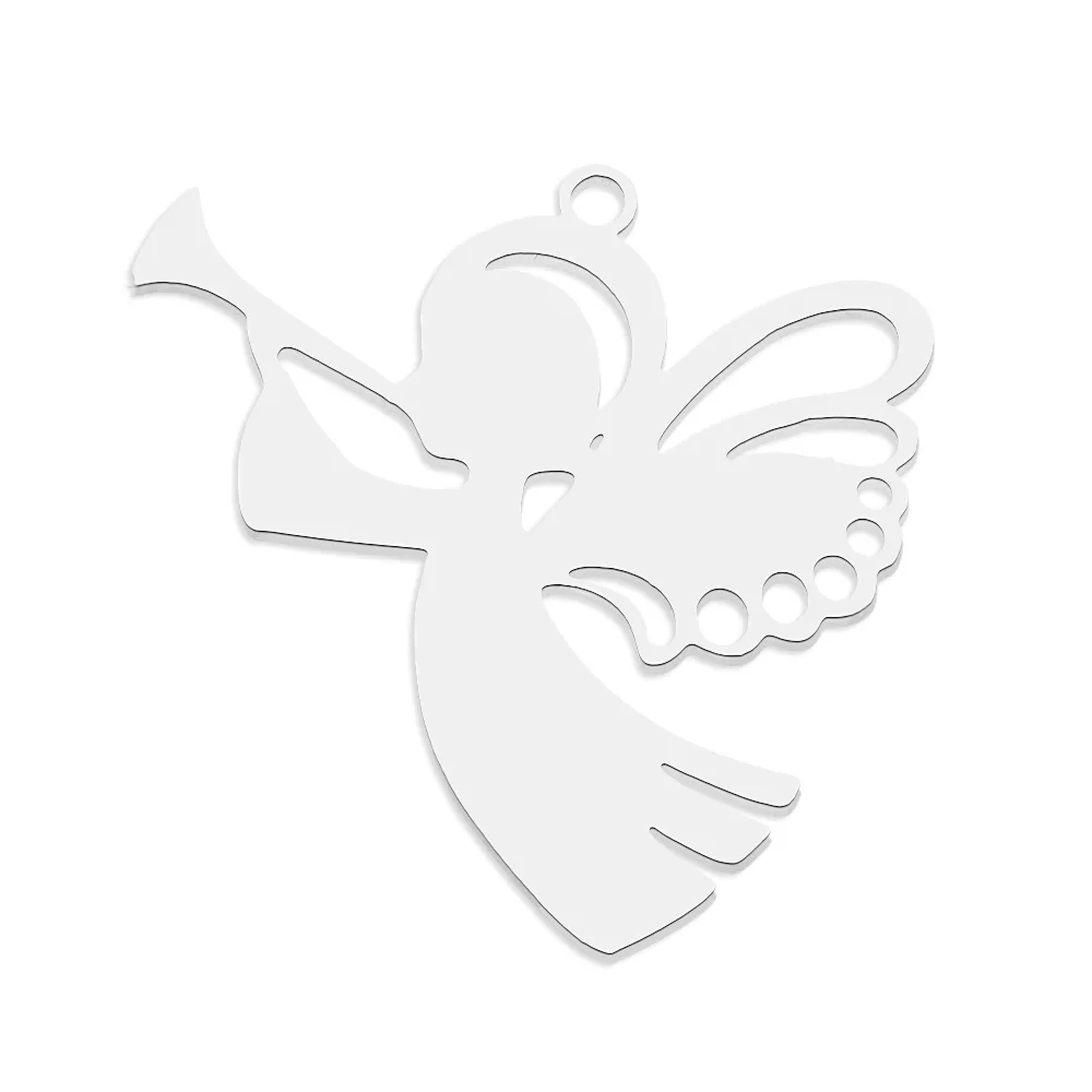 10pcs/lot 316 Stainless Steel Evil Eye Lotus DIY Earring Pendant Wholesale Jewelry Charms Angel Wing Yoga Tree of Life Custom