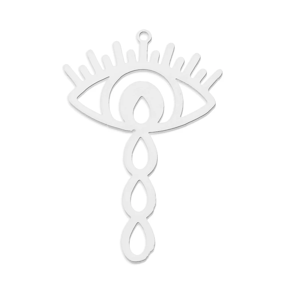 10pcs/lot 316 Stainless Steel Evil Eye Lotus DIY Earring Pendant Wholesale Jewelry Charms Angel Wing Yoga Tree of Life Custom